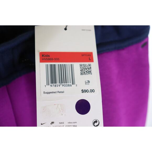 NEW Nike Sportswear Tech Fleece Big Kids Joggers Purple Size Large HV5869-505 - Picture 4 of 7